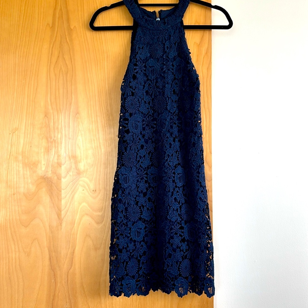 Lulus Navy Lace Shift Dress - Size XS